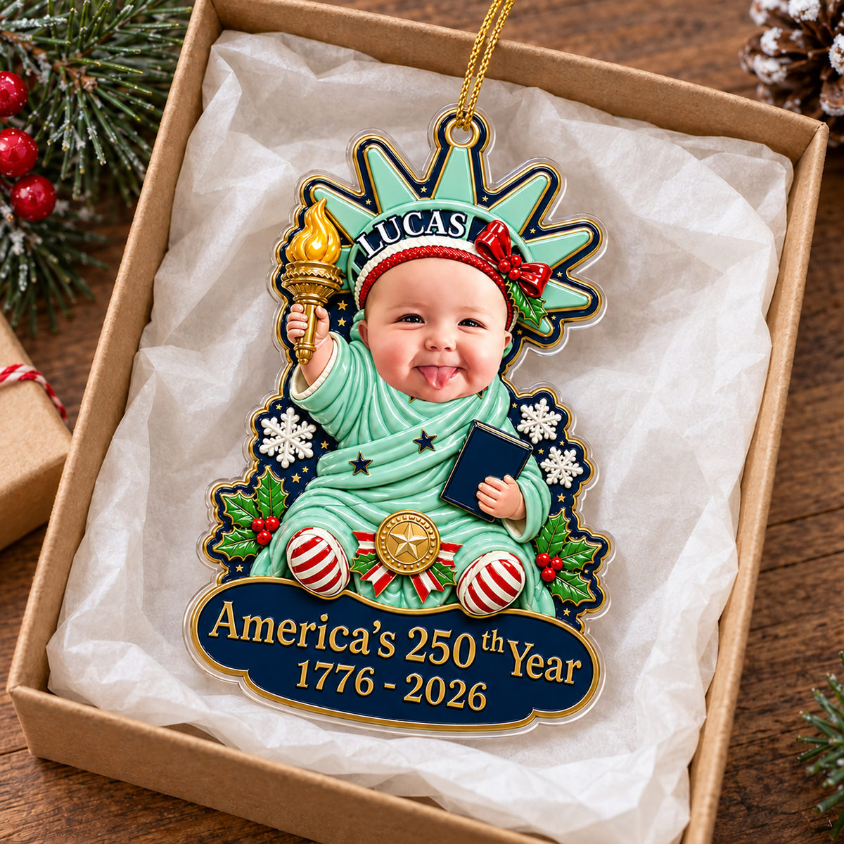 Baby Photo Liberty America 250 Ornament - product detail 10