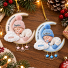 Customer in Austin, Texas wearing Baby's First Christmas Ornament Personalized Newborn Keepsake Gift for Girl Boy