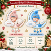 Customer in Austin, Texas wearing Baby's First Christmas Ornament Personalized Newborn Keepsake Gift for Girl Boy