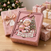 Customer in Austin, Texas wearing Baby's First Christmas Ornament Personalized Pink Santa Hat Girl Keepsake Gift