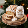 Baking Themed Christmas Ornament, Rustic Bread And Flour Jar Kitchen Decor, Custom Name Baker Gift F available at our Austin, Texas warehouse