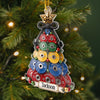 Customer in Austin, Texas wearing Barbell Ornament Weight Plate Christmas Tree, Custom Name Personalized Fitness Gift for Weightlifter