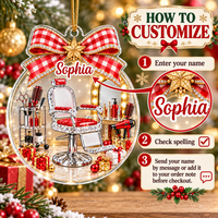 Barber Shop Ornament - personalization instructions