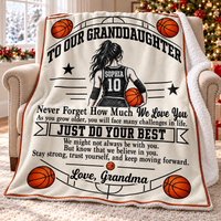 Personalized Basketball Granddaughter Blanket Custom Name Jersey Number Gift — main product view