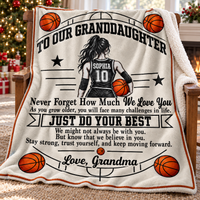 Personalized Basketball Granddaughter Blanket Custom Name Jersey Number Gift — product view 5