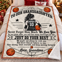 Personalized Basketball Granddaughter Blanket Custom Name Jersey Number Gift — product view 7