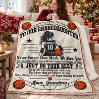 Personalized Basketball Granddaughter Blanket Custom Name Jersey Number Gift — product view 8