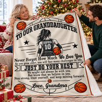 Personalized Basketball Granddaughter Blanket Custom Name Jersey Number Gift — product view 9