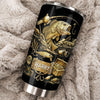 Customer in Austin, Texas wearing Bass Fishing Tumbler Custom Name Personalized Stainless Steel Skinny Cup, Gold Bass Angler Gift for 