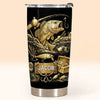 Bass Fishing Tumbler Custom Name Personalized Stainless Steel Skinny Cup, Gold Bass Angler Gift for  available at our Austin, Texas warehouse