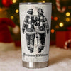 Behind Every Firefighter Is A Firefighter Dad Tumbler, Personalized First Responder Dad Gift on a hanger, ready to ship from Austin, Texas