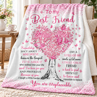Personalized Best Friend Pink Heart Tree Blanket Custom Two Names - product view 4
