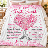 Personalized Best Friend Pink Heart Tree Blanket Custom Two Names - product view 6
