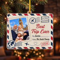 Personalized Best Trip Ever Photo Ornament Family Travel Christmas Gift - main design