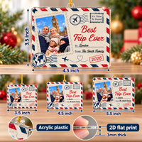 Personalized Best Trip Ever Photo Ornament Family Travel Christmas Gift - product view 6
