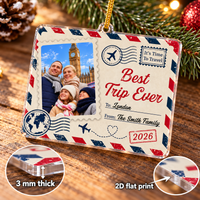 Personalized Best Trip Ever Photo Ornament Family Travel Christmas Gift - product view 7