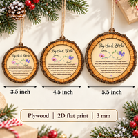 Personalized Big Sis Lil Sis Birth Flower Wood Ornament Sister Gift - product view 6