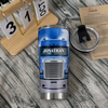 Customer in Austin, Texas wearing Blue Semi-Truck Tumbler Personalized Big Rig Driver Gift Stainless Steel Insulated Travel Mug