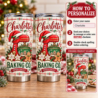 Personalized Christmas Baking Tumbler Custom Name Baker Gift - personalization options and ordering guide