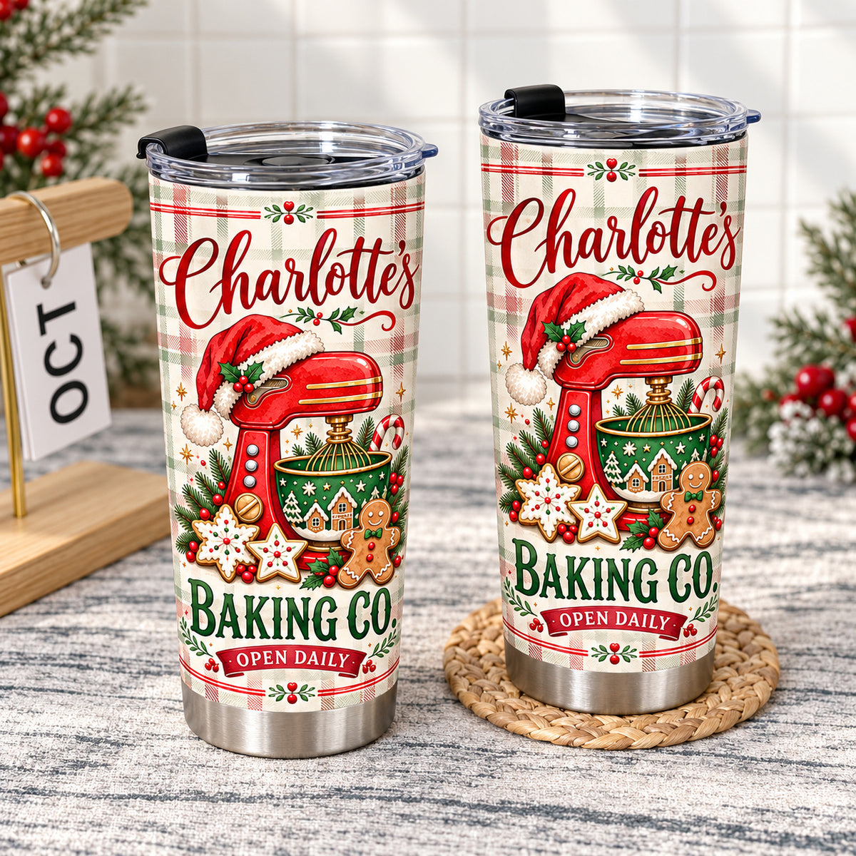 Personalized Christmas Baking Tumbler Custom Name Baker Gift - product view 5