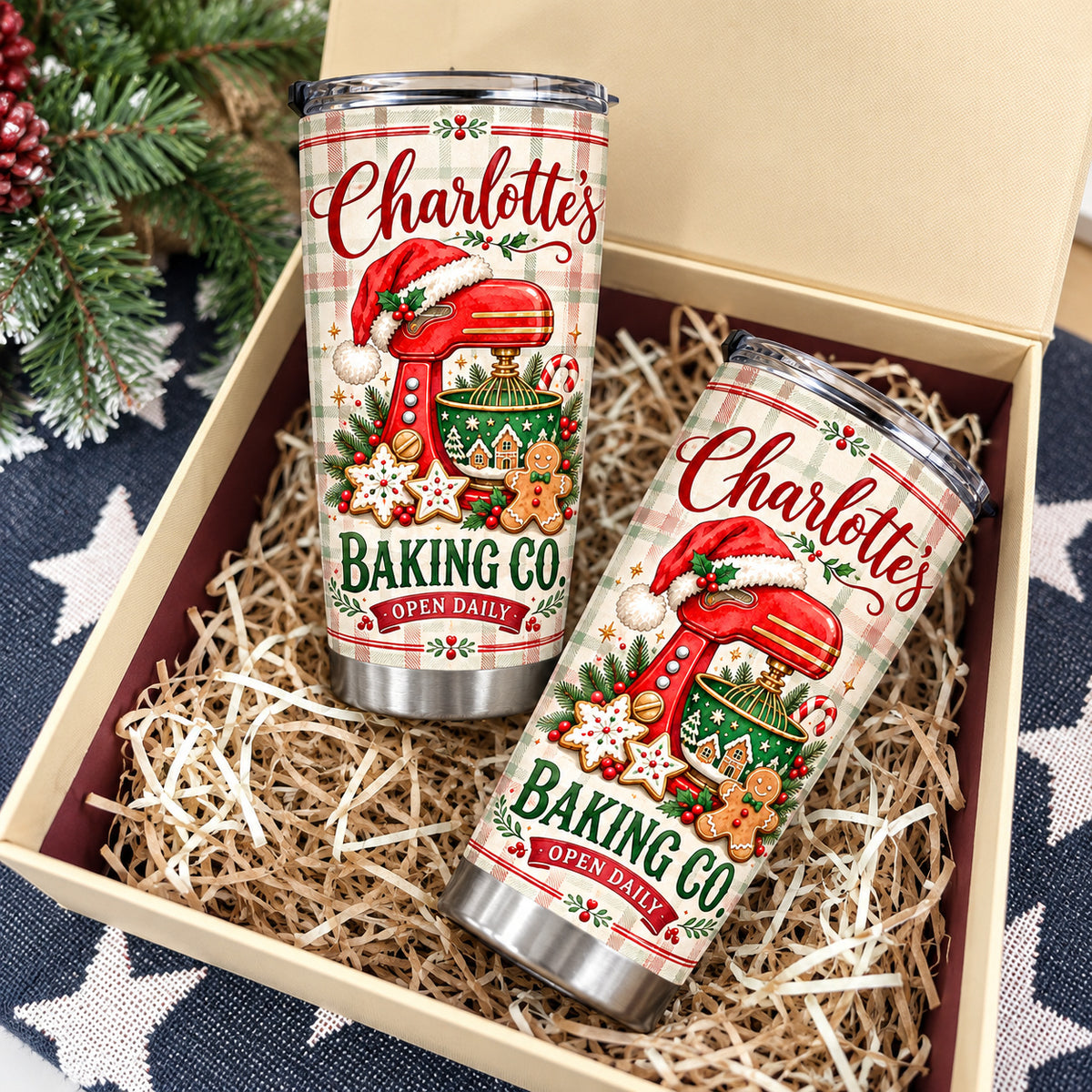 Personalized Christmas Baking Tumbler Custom Name Baker Gift - product view 6