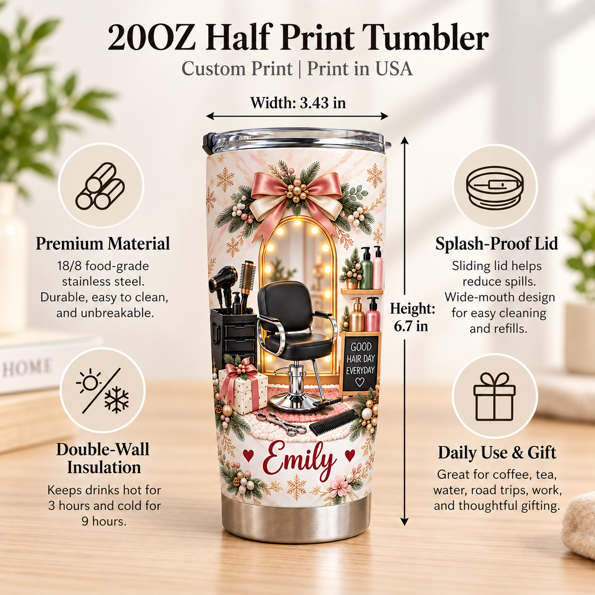 Christmas Hair Salon Tumbler - product detail 2