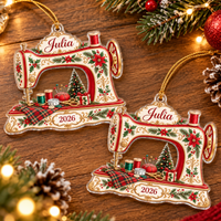 Christmas Sewing Machine Ornament - product view 3