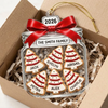 Customer in Austin, Texas wearing Christmas Tree Cookies In A Jar Personalized Family Ornament, Custom Name Holiday Keepsake Christmas