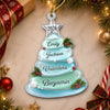 Coastal Christmas Tree Ornament, Personalized Beach Theme Holiday Decor, Custom Name Ornament Set Gi on a hanger, ready to ship from Austin, Texas