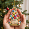 Crochet Yarn Ball Christmas Tree Ornament Personalized Custom Name Keepsake Gift for Crocheters Knit on a hanger, ready to ship from Austin, Texas