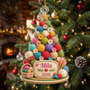Close-up of Crochet Yarn Ball Christmas Tree Ornament Personalized Custom Name Keepsake Gift for Crocheters Knit for streetwear fans in Austin, Texas