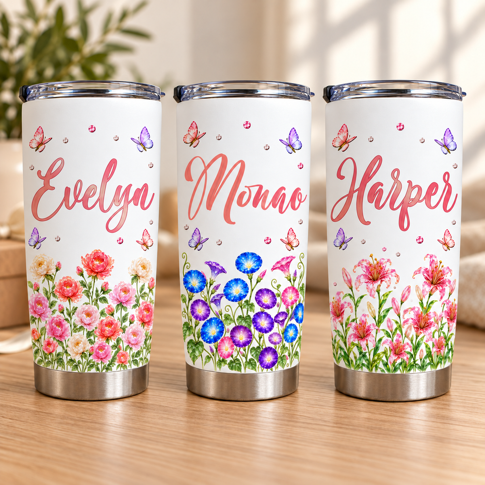Custom Flower Name Tumbler - product detail 2