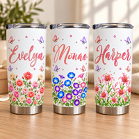 Custom Flower Name Tumbler - product detail 2