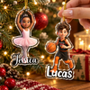 Custom Name Cartoon Sports Ornament Personalized Basketball Ballet Acrylic Christmas Gift for Kids available at our Austin, Texas warehouse