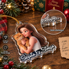 Customer in Austin, Texas wearing Custom Pet Portrait Acrylic Ornament Personalized Dog Cat Memorial Gift Christmas Tree Decor