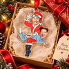 Customer in Austin, Texas wearing Custom Photo Face Couple Spanking Ornament Personalized Funny Christmas Gift for Couples