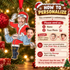 Close-up of Custom Photo Face Couple Spanking Ornament Personalized Funny Christmas Gift for Couples for streetwear fans in Austin, Texas
