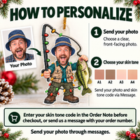 Instructional graphic showing how to order the personalized bass fishing gift.