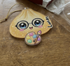 Close-up of Cute Dumpling Character Christmas Ornament, Personalized Custom Name Kawaii Food Lover Gift, Festive for streetwear fans in Austin, Texas