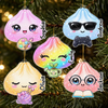 Cute Dumpling Character Christmas Ornament, Personalized Custom Name Kawaii Food Lover Gift, Festive available at our Austin, Texas warehouse