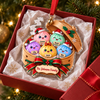 Customer in Austin, Texas wearing Cute Dumplings Family Christmas Ornament Personalized Kawaii Dim Sum Acrylic Holiday Gift