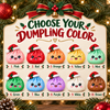 Customer in Austin, Texas wearing Cute Dumplings Family Christmas Ornament Personalized Kawaii Dim Sum Acrylic Holiday Gift