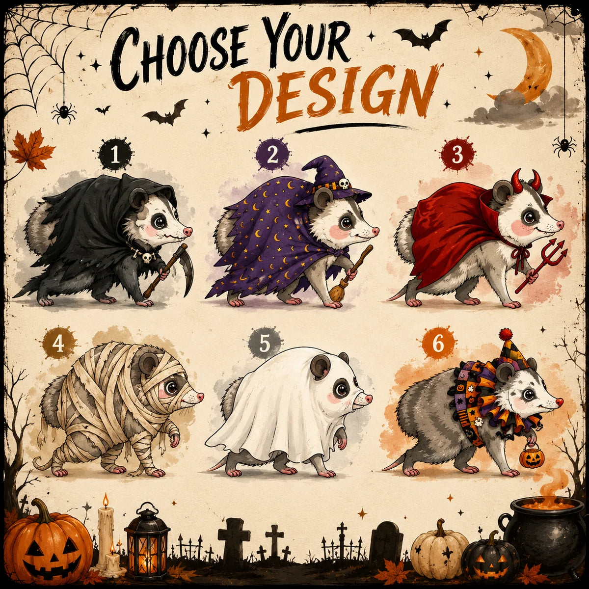 Cute Halloween Opossum Wooden Cutout Spooky Possum Shelf Sitter Fall Tiered Tray Decor