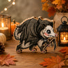 Cute Halloween Opossum Wooden Cutout Spooky Possum Shelf Sitter Fall Tiered Tray Decor