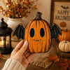 Cute Halloween Pumpkin Figurine Set for Rustic Fall Mantel and Shelf Decor