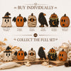 Cute Halloween Pumpkin Figurine Set for Rustic Fall Mantel and Shelf Decor