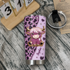 Customer in Austin, Texas wearing Cute Highland Cow Leopard Print Tumbler Personalized Boho Cowgirl Gift for Women