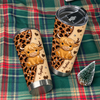 Customer in Austin, Texas wearing Cute Highland Cow Leopard Print Tumbler Personalized Stainless Steel Cup for Animal Lovers Country W