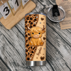 Close-up of Cute Highland Cow Leopard Print Tumbler Personalized Stainless Steel Cup for Animal Lovers Country W for streetwear fans in Austin, Texas