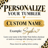 Close-up of Cute Highland Cow Leopard Print Tumbler Personalized Stainless Steel Cup for Animal Lovers Country W for streetwear fans in Austin, Texas